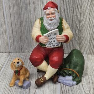 Vintage Lenox 1998 Santa Figurine Dog Limited Edition Porcelain Christmas Decor